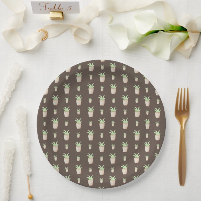 Prato De Papel Wild Cactus Pattern (Casamento)