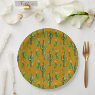 Prato De Papel Wild Cactus Pattern