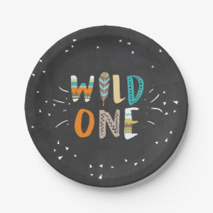 Prato De Papel Wild One Tribal First aniversário Paper Plates Boh