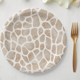 Prato De Papel Wild Safari Animal Giraffe Impressão