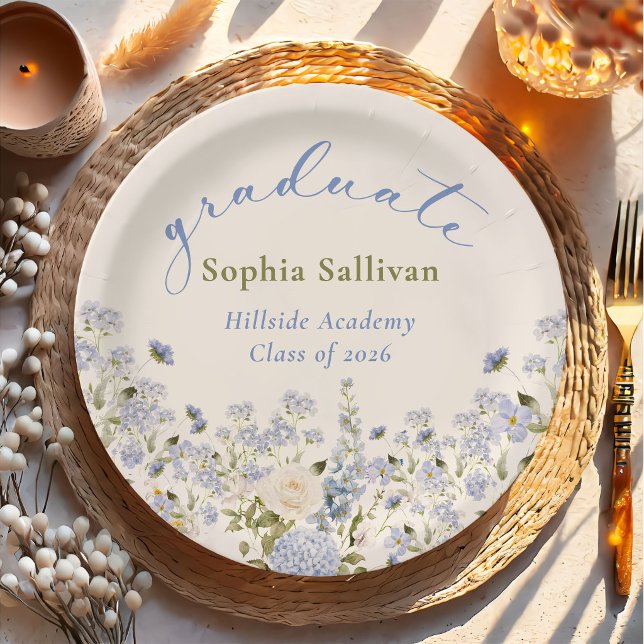Prato De Papel Wildflower Bloom Graduation Party (Criador carregado)