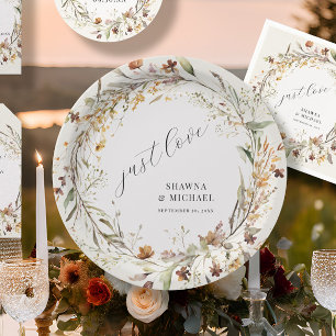 Prato De Papel Wildflower Fall Autumn Wreath BOHO Casamento