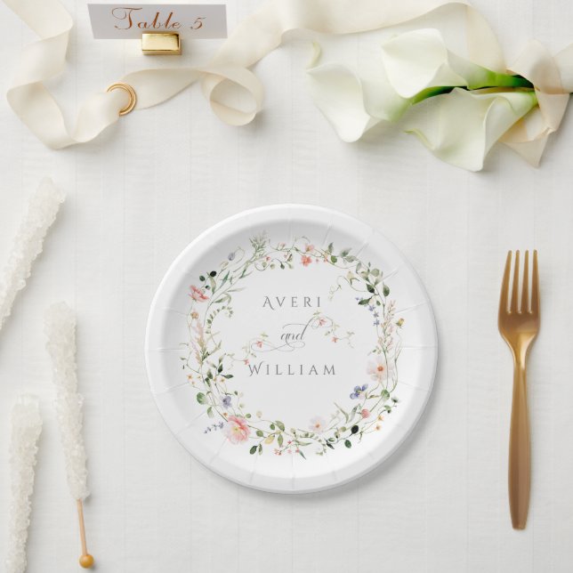 Prato De Papel Wildflower Rustic Boho Floral Wedding (Casamento)