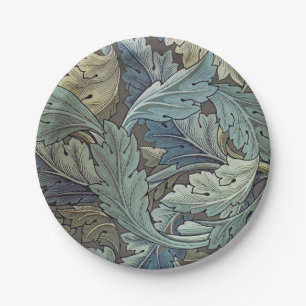 Prato De Papel William Morris Acanthus Sage Flor de Floral Botâni