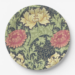 Prato De Papel William Morris Chrysanthemum Vintage Arte Floral