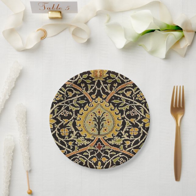 Prato De Papel William Morris Classic Carpet Art Impressão Design (Casamento)