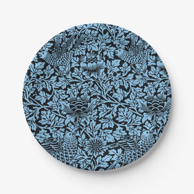 Prato De Papel William Morris Floral Pattern Bird Anenome (Frente)