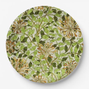 Prato De Papel William Morris Honeysuckle Flores Verdes