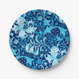 Prato De Papel William Morris Iris e Lily, Indigo Blue