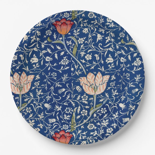 Prato De Papel William Morris Medway Blue Floral (Frente)