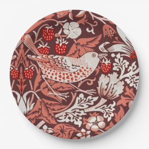 Prato De Papel William Morris Morango Ladrão Terracota Pássaro