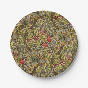 Prato De Papel William Morris Ouro Lily Antique