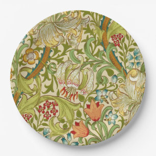 Prato De Papel William Morris Ouro Lily Vintage Pré-Raphaelite