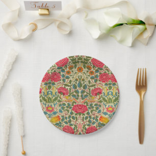 Prato De Papel William Morris Rosa Floral Chintz Rosa