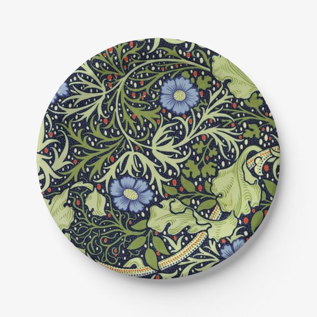 Prato De Papel William Morris Seaweed Flor Antiquado (Frente)