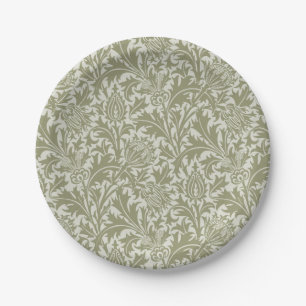 Prato De Papel William Morris Thistle Sage - Padrão Verde