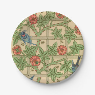Prato De Papel William Morris Trellis Inglês Design Floral