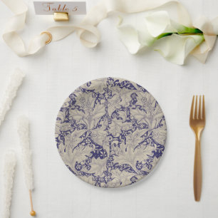 Prato De Papel William Morris Wallflower Blue damask