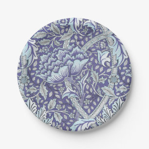 Prato De Papel William Morris Windrush Padrão Floral Azul