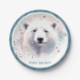 Prato De Papel Winter Vibes Polar Bear Birthday