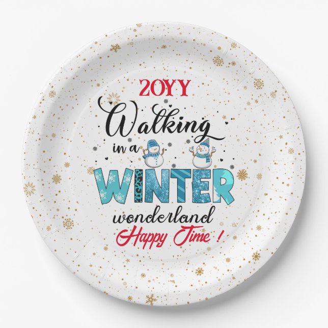 Prato De Papel Winter Wonderland Customize (Frente)