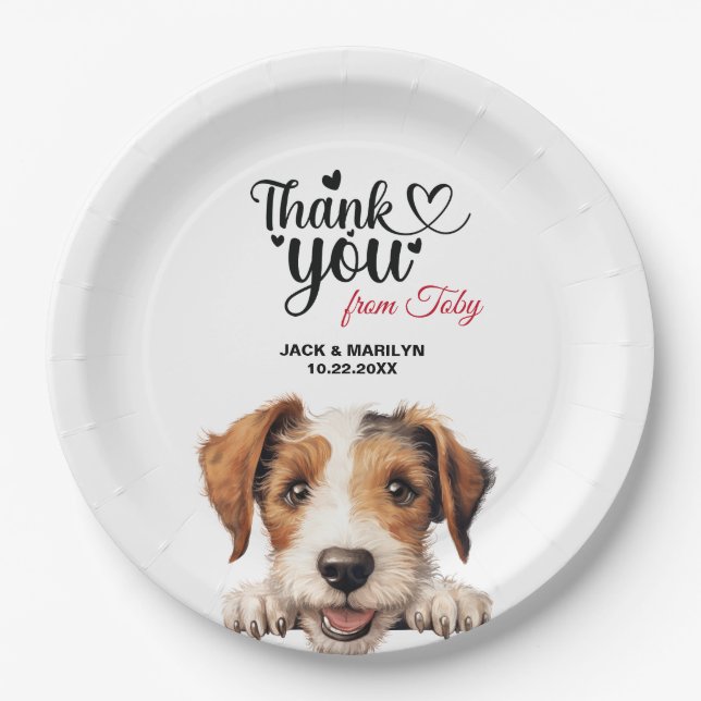 Prato De Papel Wire Fox Terrier (Frente)