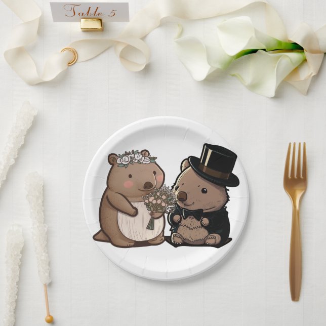 Prato De Papel Wombat Wedding (Casamento)
