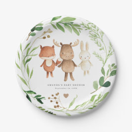 Prato De Papel Woodland Animals Baby Shower Paper Plates