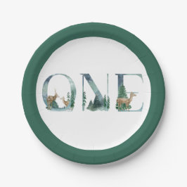 Prato De Papel Woodland Winter ONE derland Paper Plates
