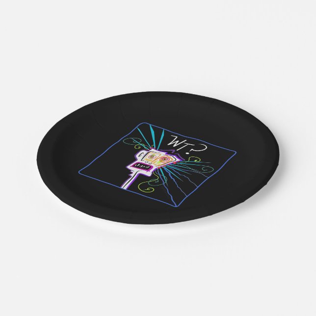 Prato De Papel WT? O QUE? EMOJI Meemogie (Inclinado)