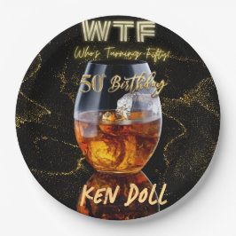 Prato De Papel WTF 50 Festa de aniversário dos Homens