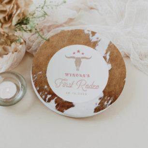 Prato De Papel WYNONA Pink CowGirl First Rodeo Festa de aniversár