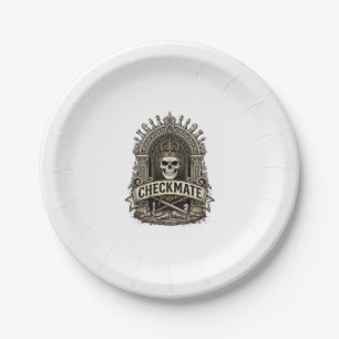Prato De Papel Xadrez Antigo Checkmate Skull King