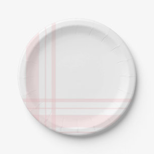 Prato De Papel Xadrez Assimétrica Folha Rosa
