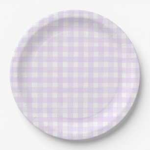 Prato De Papel Xadrez Clássico Lavanda