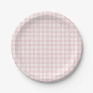 Prato De Papel Xadrez Clássico Spring Rosa Suave