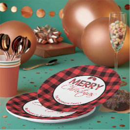 Prato De Papel Xadrez de Buffalo | Feliz Natal