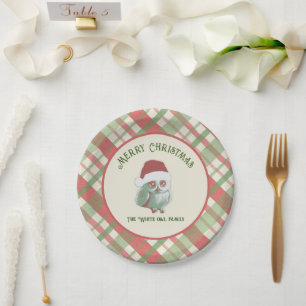 Prato De Papel Xadrez de Natal eterno