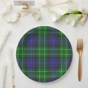 Prato De Papel Xadrez de Tartan Verde Abercrombie