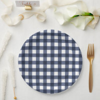 Xadrez de Verificação Gingham Clássico marinho Azu