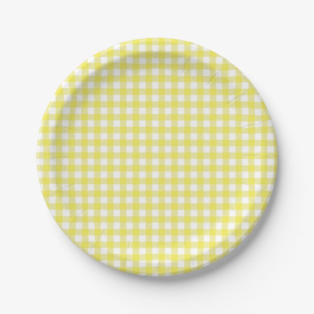 Prato De Papel Xadrez de Verificação Gingham de Cottagecore Amare (Frente)