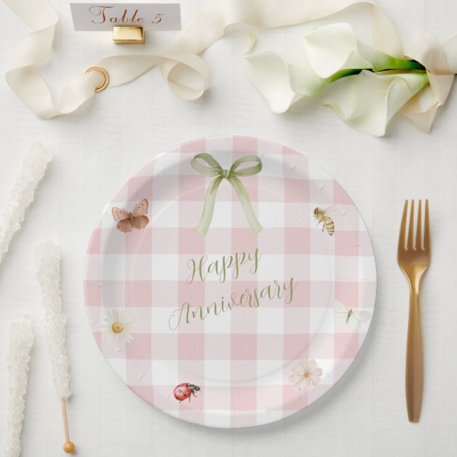 Prato de Papel Xadrez Feminino Personalizado (Casamento)