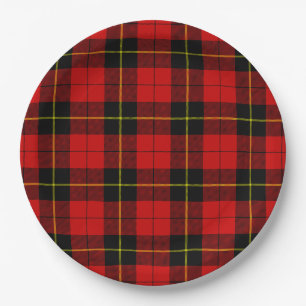 Prato De Papel Xadrez preto Wallace Tartan
