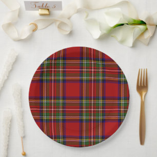 Prato De Papel Xadrez Real Stewart Tartan Padrão Escocês