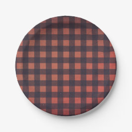 Prato De Papel Xadrez Rustic Agage Lumberjack Buffalo