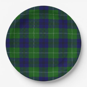 Prato De Papel Xadrez verde-azul-olefante-tartan