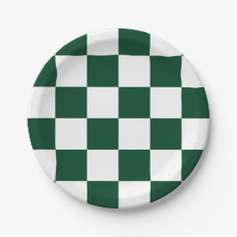 Prato De Papel Xadrez Verde/Branco Sempre-verde