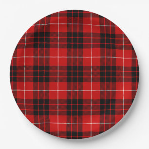 Prato De Papel Xadrez vermelha de Munro tartan
