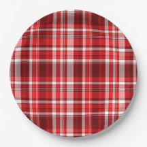 Xadrez Vermelha Festiva e Branca