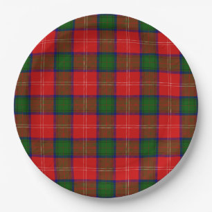 Prato De Papel xadrez vermelho e verde tartan Chisholm